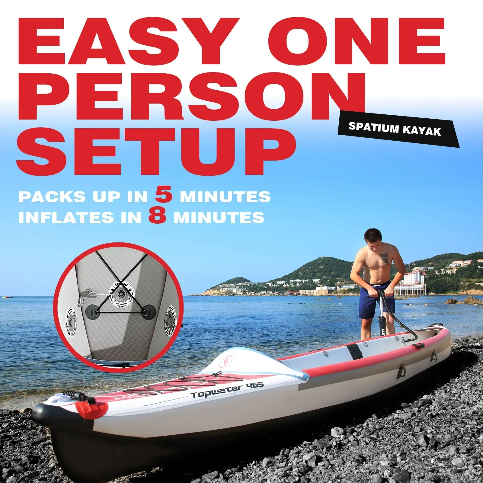 Spatium Inflatable Kayak PVC F - Fishing Boat Paddle ulasan dan harga